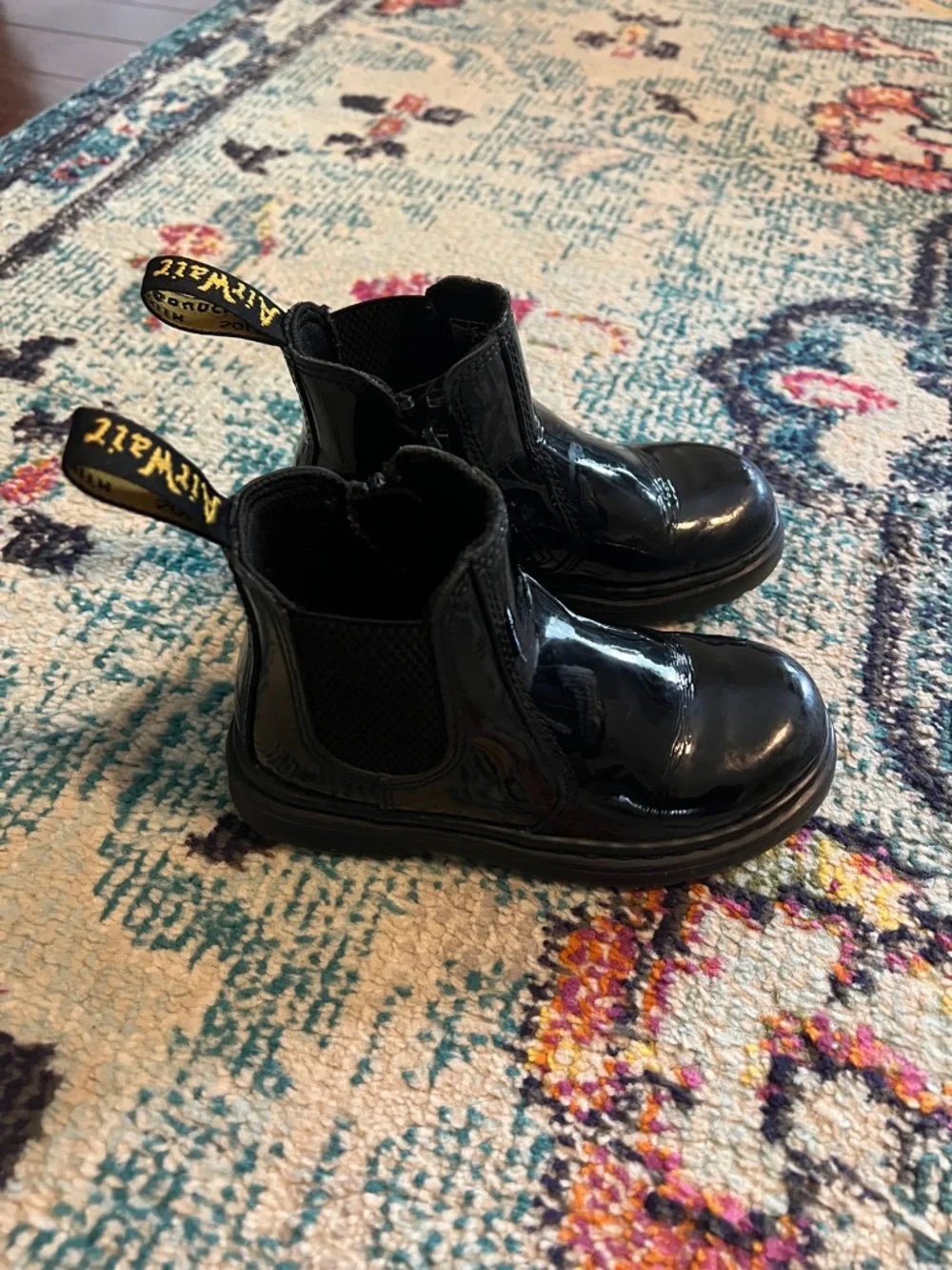 Doc Martens black patent leather boots